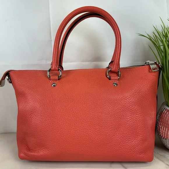 Coach Mini Emma Pink Coral Leather Satchel and Wallet Set - Picture 9 of 14